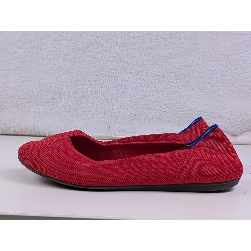 Rothys The Point Red Knit Pointed Toe Flat Shoes Womens Size 10